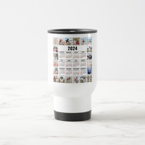 20 Photo Collage 2024 Year At A Glance Calendar Travel Mug