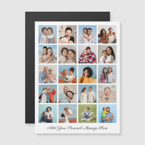 20 Photo Collage Add Your Greeting Magnetic Card
