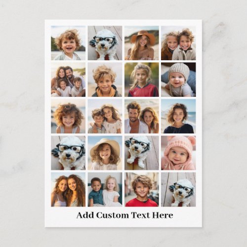20 Photo Collage - Grid with Text - white Postcard