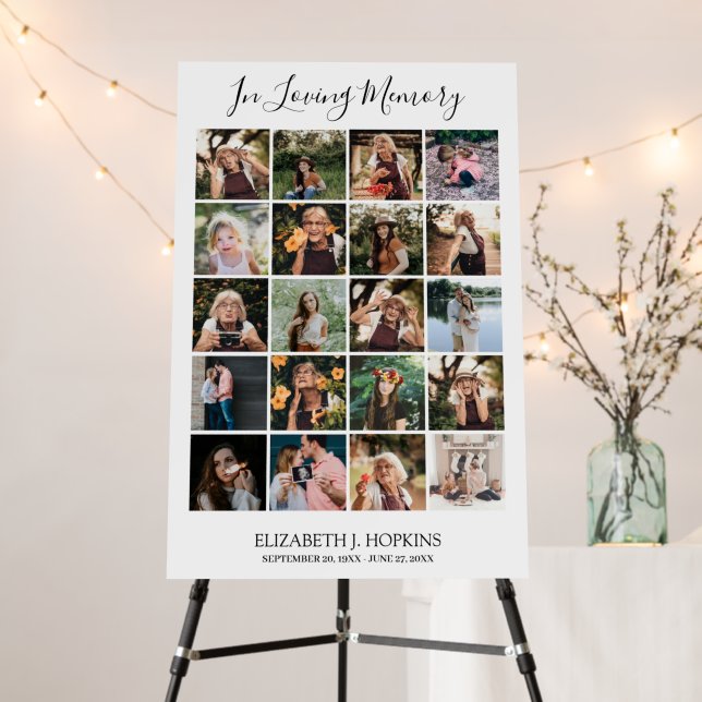 20 Photo Collage Memorial Funeral Create Your Own Foam Board (In Situ (Stand))