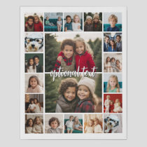 20 Photo Collage Optional Text - white background Faux Canvas Print