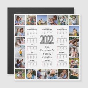 20 Photo Collage Text 2022 Calendar Magnetic Card