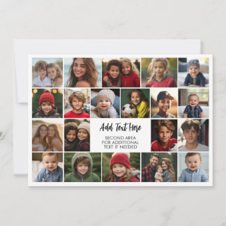 20 Photo Collage with Text in the Center Holiday Card