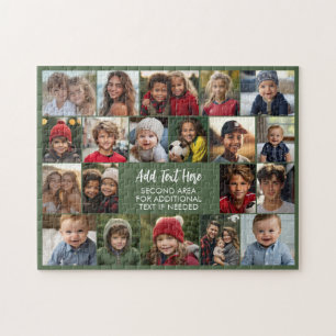 20 Photo Collage with Text in the Center Jigsaw Puzzle