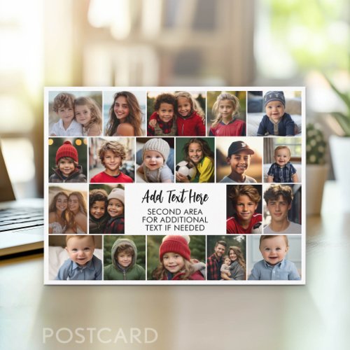 20 Photo Collage with Text in the Center Postcard