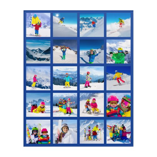 20 Photo Grid Collage Dark Blue Acrylic Print