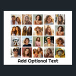 20 Photo Grid Collage - White - Mod Type Black Poster<br><div class="desc">A simple photo grid with 4 rows and 5 columns of photos. The design is modern and minimal and includes a simple, retro-looking font to add text at the bottom. Make personalized vacation wall art or a make a gift that includes a grid of photos of family and friends. Check...</div>