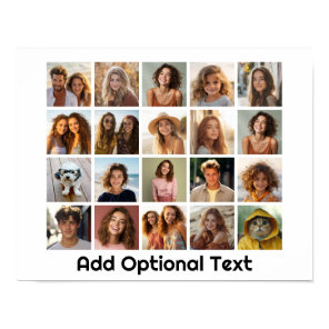20 Photo Grid Collage - White - Mod Type Black Poster