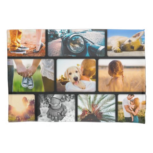 20 Photo Pillow Case Template Collage Black Frame