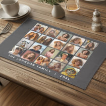 20 Photo Template Collage with Custom Text Cloth Placemat