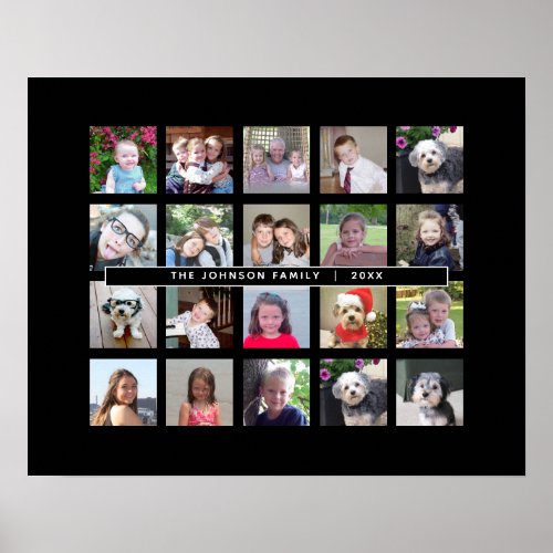 20 Photo Template Collage with Custom Text Poster