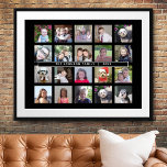 20 Photo Template Collage with Custom Text Poster<br><div class="desc">A template with 20 photos. For best results, use square cropped photos. To change the background color, click on the customize option and choose a new background color.</div>