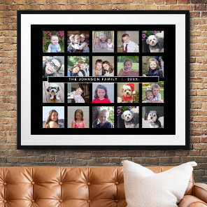20 Photo Template Collage with Custom Text Poster