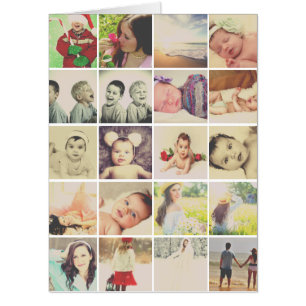 20 photos collage personalized card