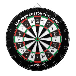 20 Photos Dartboard with Custom Text
