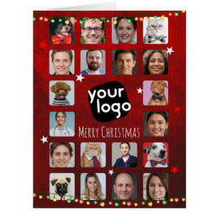   20 Photos Merry Christmas From Team Branded Card