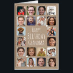 20 Photos to Personalize Happy Birthday Grandma Card<br><div class="desc">Add your photos to this classy giant birthday card to cherish for a lifetime! To make it easy and beautiful use only square photos when personalizing this template.</div>