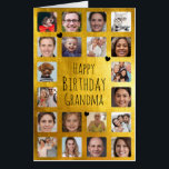 20 Photos to Personalize Happy Birthday Grandma Card<br><div class="desc">Add your photos to this classy giant birthday card to cherish for a lifetime! To make it easy and beautiful use only square photos when personalizing this template.</div>