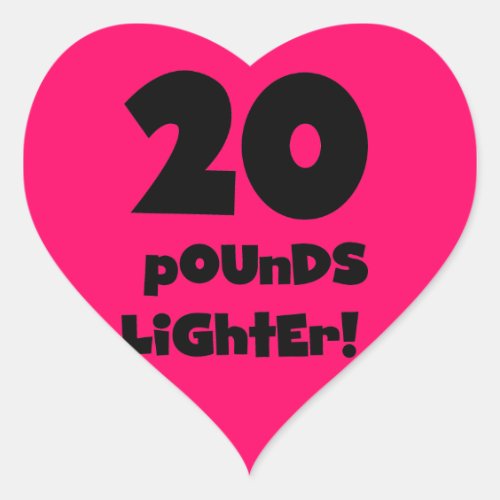 20 Pounds Lighter Heart Sticker