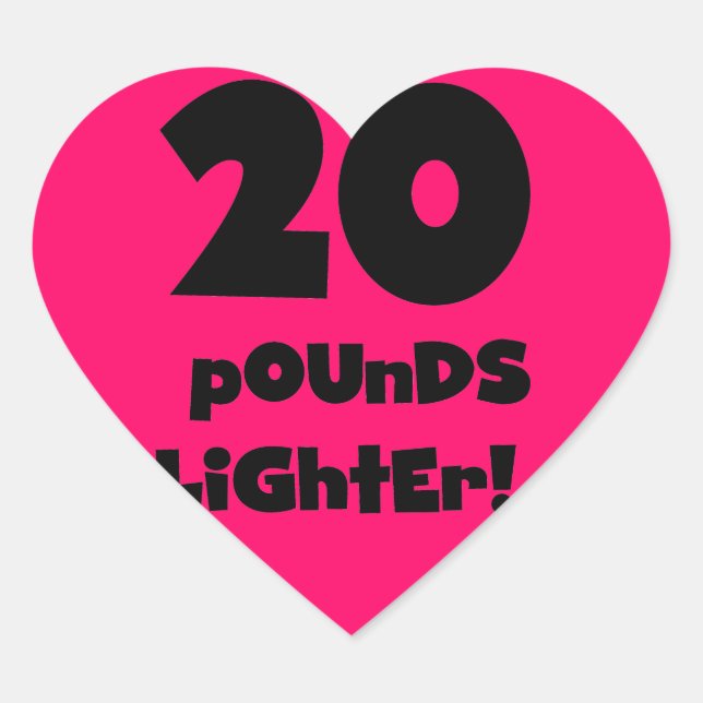 20 Pounds Lighter Heart Sticker (Front)