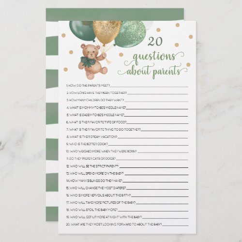 20 Questions About Parents Baby Shower Teddy Bear