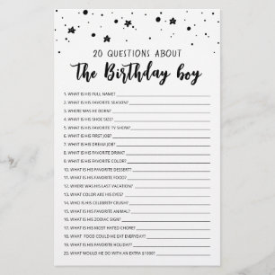 20 Questions about the Birthday Boy Birthday game