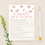 20 Questions About The Bride Bridal Shower Game Stationery