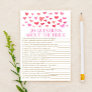 20 Questions About The Bride Bridal Shower Game  Stationery