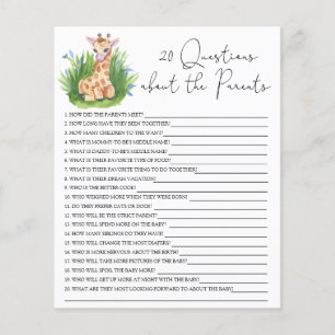 20 Questions about the Parents baby shower game