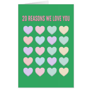 20 reasons we love you 20th Birthday Gift Giant Card