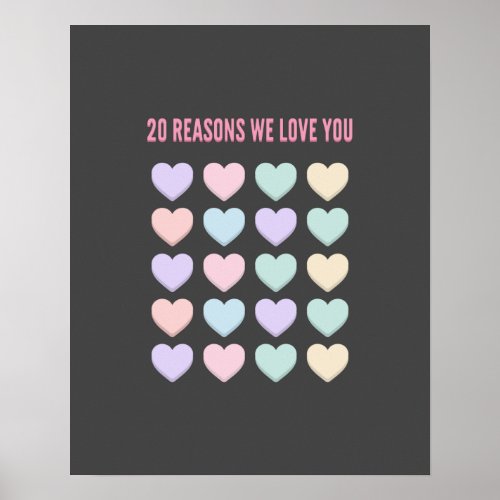 20 reasons we love you _ 20th Birthday Gift Poster