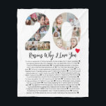 20 Reasons Why I Love You 20th Birthday Collage Fleece Blanket<br><div class="desc">Celebrate love and create lasting memories with this Reasons Why I Love You Photo Collage. This customizable template allows you to craft a heartfelt and personalized gift that's perfect for various occasions, from wedding anniversaries to birthdays, Valentine's Day, or just because. Reasons Why I Love You - Express your love...</div>