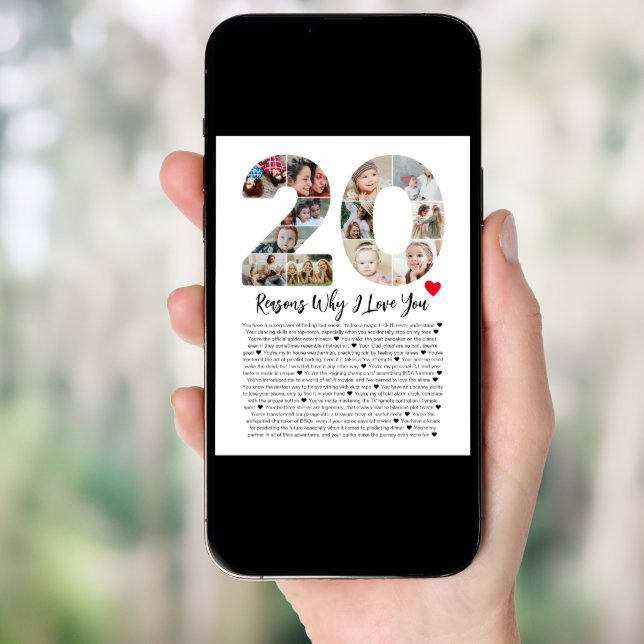 20 Reasons Why I Love You 20th Birthday Collage Poster (Front Digital)