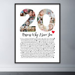 20 Reasons Why I Love You 20th Birthday Collage Poster<br><div class="desc">Celebrate love and create lasting memories with this Reasons Why I Love You Photo Collage. This customizable template allows you to craft a heartfelt and personalized gift that's perfect for various occasions, from wedding anniversaries to birthdays, Valentine's Day, or just because. Reasons Why I Love You - Express your love...</div>