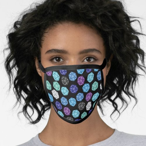 20 Sided Dice DND Dungeons Dragons Game Face Mask