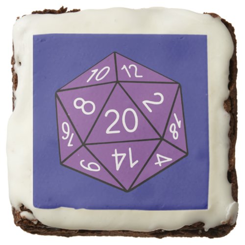 20 Sided Dice DND Games Kids Birthday Party Brownie