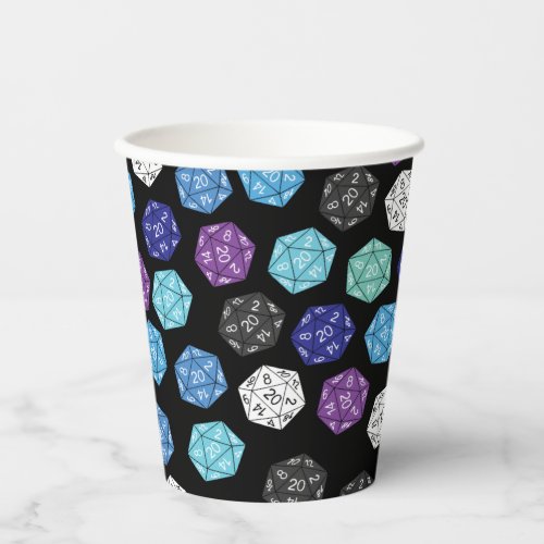 20 Sided Dice DND Games Kids Birthday Party Paper Cups