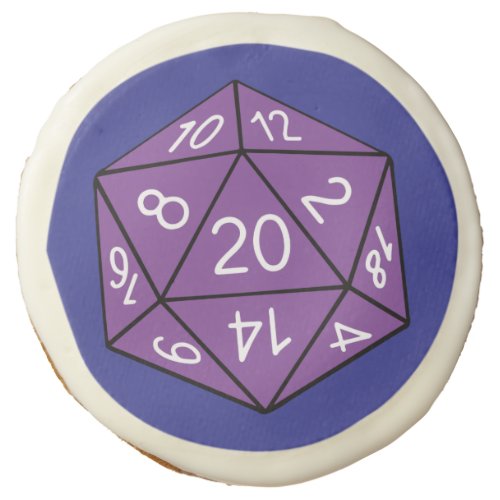 20 Sided Dice DND Games Kids Birthday Party Sugar Cookie