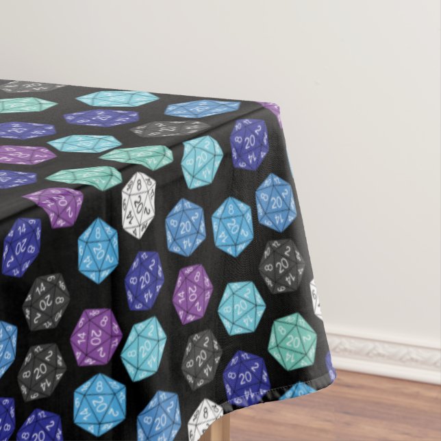 20 Sided Dice DND Games Kids Birthday Party Tablecloth (In Situ)