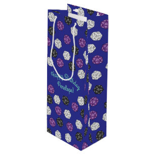 20 Sided Dice DND Games Kids Birthday Party Wine Gift Bag