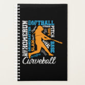 Name Number Position Custom White Baseball Notebook