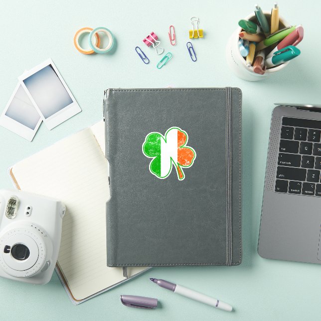 20 Small Irish Flag Shamrock Grunge Style Sticker (iPad Cover)