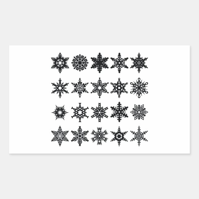 20 Snowflake Sticker Bundle, Flake Winter (Front)