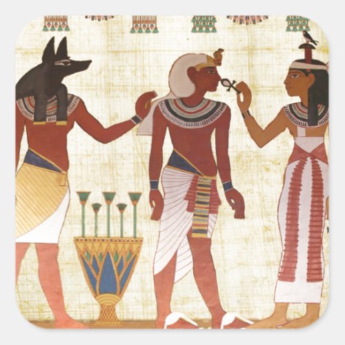 20 square stickers ancient egyptian tomb painting