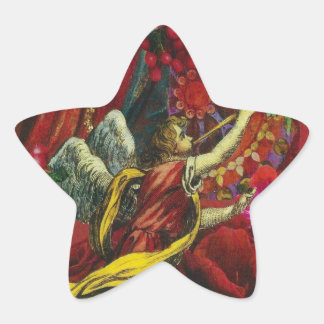 20 Star-shaped Stickers with Christmas Angel