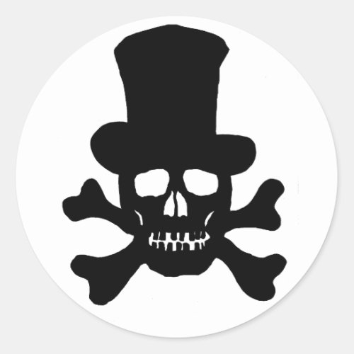 20 Stickers Poison Skull and Crossbones Top Hat