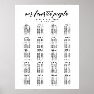 20 Table Large Wedding Guest Seating Chart