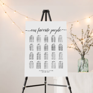 20 Table Our Favorite People Guest Seating Chart  Foam Board