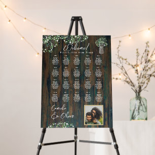 20 Table Rustic Wood Gypsophila PHOTO SEATING Foam Board