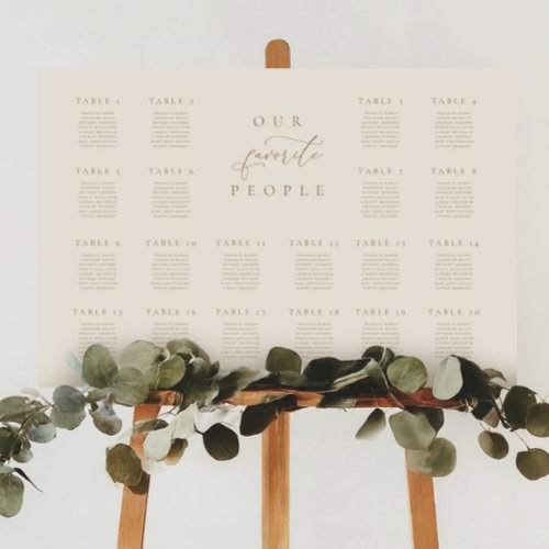 20 Table Seating Chart Our Favorite People Sign